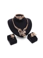 thumb Alloy Imitation-gold Plated Vintage style Rhinestones Butterfly Hollow Four Pieces Jewelry Set 0
