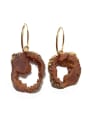 thumb Exaggerated Hollow Irregular Agate Stone Earrings 0