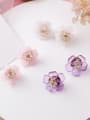 thumb Alloy With Rose Gold Plated Simplistic Flower Stud Earrings 1