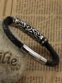 thumb Personalized Titanium Artificial Leather Men Bracelet 2