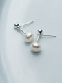 thumb All-match Round Shaped Artificial Pearl Stud Earrings 1