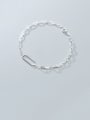 thumb 925 Sterling Silver With Platinum Plated Simplistic Hollow Geometric Bracelets 0