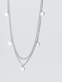 thumb 925 Sterling Silver With Platinum Plated Fashion Round Necklaces 0