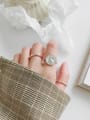 thumb 925 Sterling Silver Retro portrait geometric round coin free size ring 2