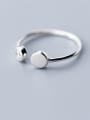thumb 925 Sterling Silver With Platinum Plated  Round Free Size Rings 2