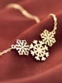 thumb Fashion Snowflakes Rose Gold Plated Copper Necklace 2