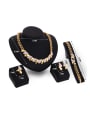 thumb Alloy Imitation-gold Plated Fashion Hollow Circle CZ Four Pieces Jewelry Set 2