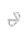 thumb All-match Letter V Shaped Austria Crystal Ring 0