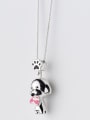 thumb Cute Dog Shaped Red Enamel S925 Silver Necklace 2