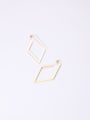 thumb Titanium With Gold Plated Simplistic Hollow Geometric Drop Earrings 0