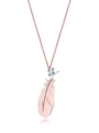 thumb Vintage Rose Gold Titanium Steel Feather Necklace 0