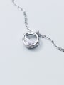 thumb S925 silver Simple hollow Round drill necklace 2