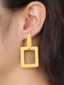 thumb Personality Gold Plated Square Shaped Drop Earrings 1