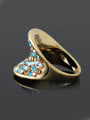thumb Exaggerated Gold Plated Colorful Rhinestones Alloy Ring 1