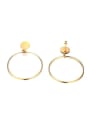 thumb Exaggerated Gold Plated Round Shaped Stainless Steel Drop Earrings 0