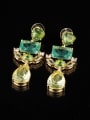 thumb Alloy Gold Plated Color Zircon Drop Chandelier earring 2