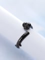 thumb Vintage Black Gun Plated Flower Shaped S925 Silver Ring 2