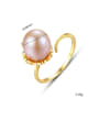 thumb Sterling Silver 10-11mm natural freshwater pearl tulips flower ring 3