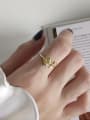 thumb Sterling Silver gold roses free size  rings 1
