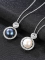 thumb Sterling silver micro-inlay 3A zircon natural freshwater pearl boutique necklace 0
