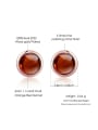 thumb Small Lovely Round Red Garnet Stud Earrings 3