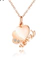 thumb Titanium With Cubic Zirconia Personality Heart Letter Necklaces 0
