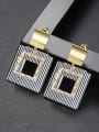 thumb Copper With Gold Plated Exaggerated Hollow Square Drop Earrings 2