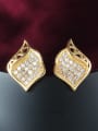 thumb Exquisite White Gold Plated Geometric Shaped Zircon Stud Earrings 2