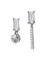 thumb 925 Sterling Silver With  Cubic Zirconia  Simplistic Geometric Stud Earrings 4