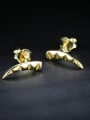 thumb Personalized Little Wolf Tooth Gold Plated 925 Silver Stud Earrings 1