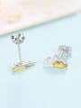 thumb 925 Sterling Silver With Two-color plating Simplistic mountain Stud Earrings 2