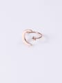 thumb Titanium With Rose Gold Plated Cute Star Moon Free Size Rings 1
