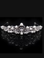 thumb Artificial Pearls Micro Pave Zircons White Gold Plated Hair Accessories 0
