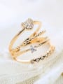thumb Alloy With Gold Plated Fashion sweet heart  Cubic Zirconia Stacking Rings 0