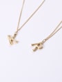 thumb Titanium With Gold Plated Simplistic letter Necklaces 0