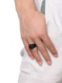 thumb Personality Black Gun Plated Diamond Shaped Titanium Ring 1