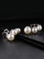 thumb Copper Alloy White Gold Plated Fashion Pearl Stud drop earring 1