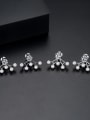 thumb Copper With Gun Plated Trendy Cubic Zirconia  Flower Stud Earrings 2