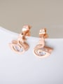 thumb Stainless Steel With Rose Gold Plated Cute cygnus Stud Earrings 2