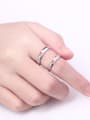 thumb 925 Sterling Silver With Cubic Zirconia Simplistic Heart Loves  Band Rings 1
