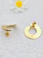thumb Copper With 18k Gold Plated Trendy Round Stud Earrings 0
