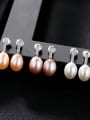 thumb Sterling  silver simple natural freshwater pearl earrings 0