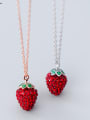 thumb 925 Sterling Silver With Rhinestone Fashion Strawberry Necklaces 1