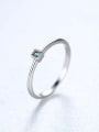 thumb 925 Sterling Silver With Cubic Zirconia Simplistic Square Band Rings 2