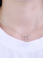 thumb Exquisite 925 Silver Letter Shaped Zircon Necklace 1