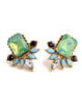 thumb Alloy Gold Plated Artificial Stones stud Earring 0