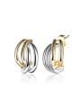 thumb Trendy Double Color Design Geometric Stud Earrings 0