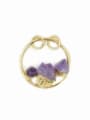 thumb Exaggerated Natural Amethyst Crystals Round Pendant 0