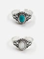 thumb 925 Sterling Silver With Antique Silver Plated Vintage Oval Rings 0