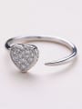 thumb All-match Heart Shaped Silver Ring 2